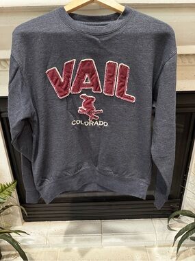 Blue 84 Navy Sweatshirt with Maroon Vail Applique
